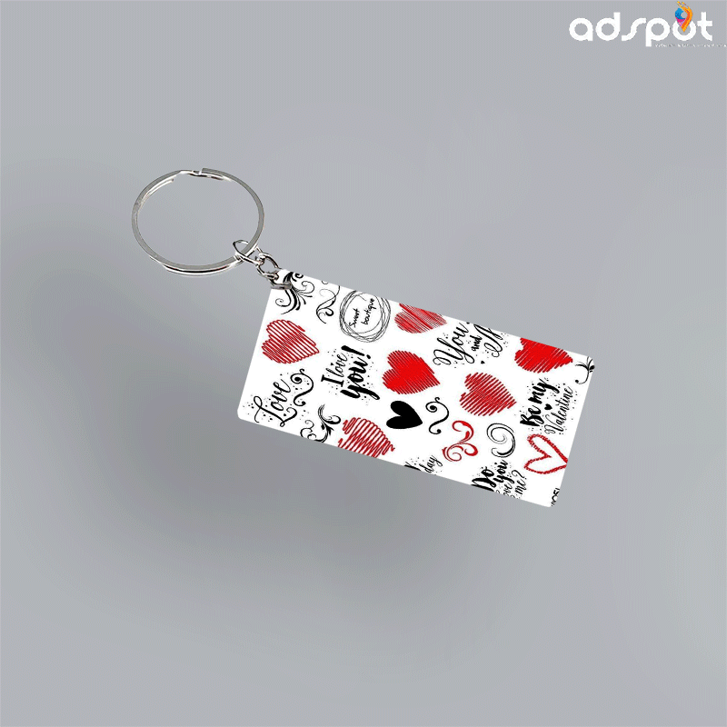 Customized Keyring Marble Art Design