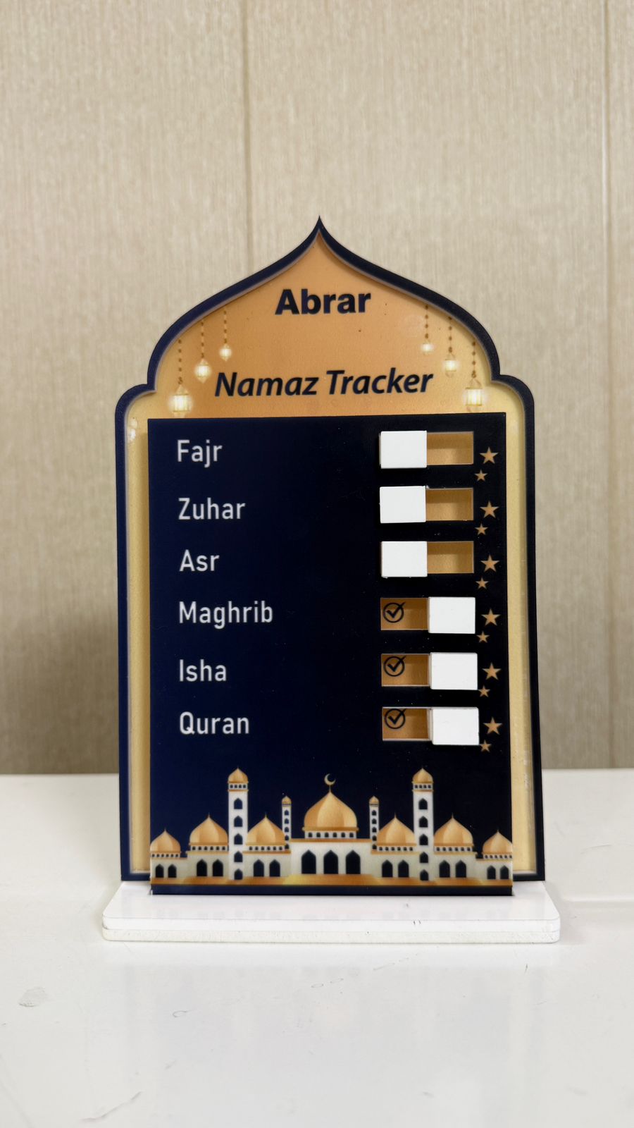 Customized Acrylic Namaz Tracker