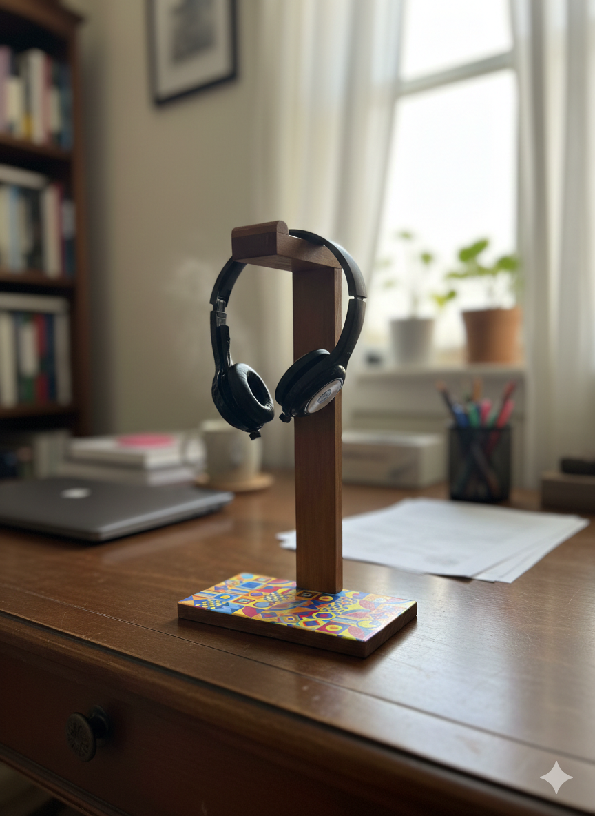 Wooden Headphone Holder